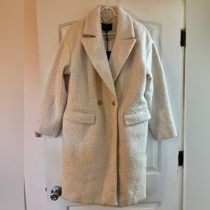 BCBGMAXAZRIA L Cream Lurex Coat NWT